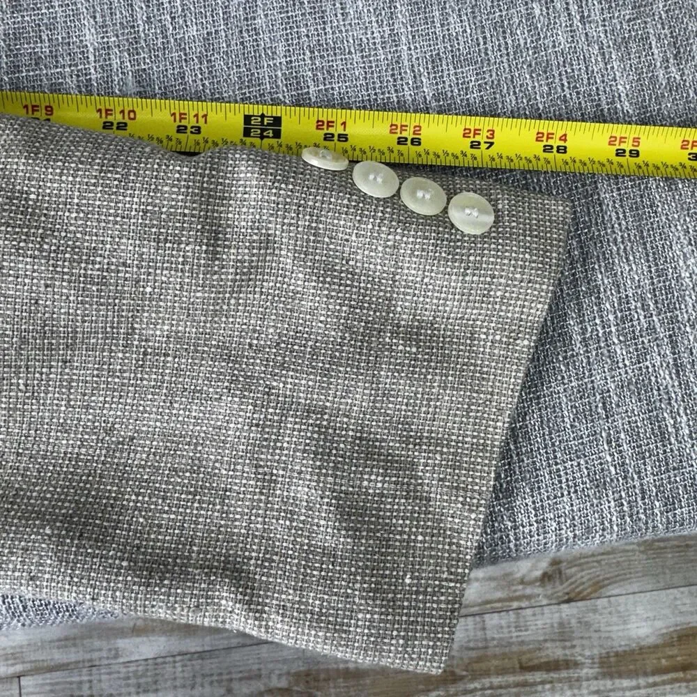 Savile Row Blazer Men 100% Silk Beige Brown Tweed Blazer Sport Coat Jacket 46L